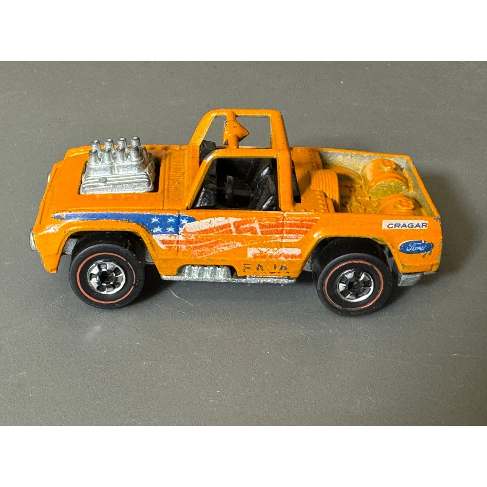 Hot Wheels Baja Bruiser 1973 Orange Redline Diecast Truck Mattel Hong Kong